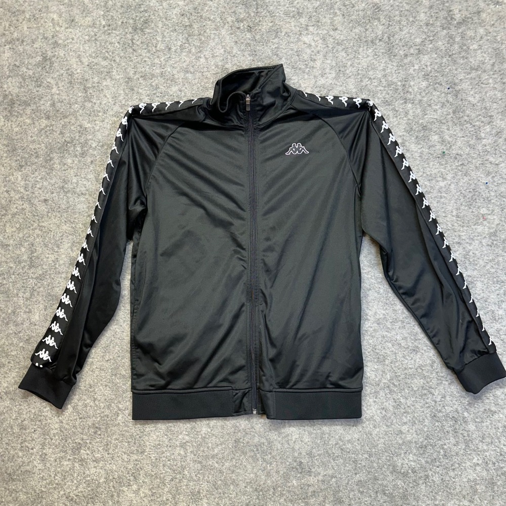 Kappa Track Jacket Mens XX-Large Black Banda Omini Logo Tape Full Zip